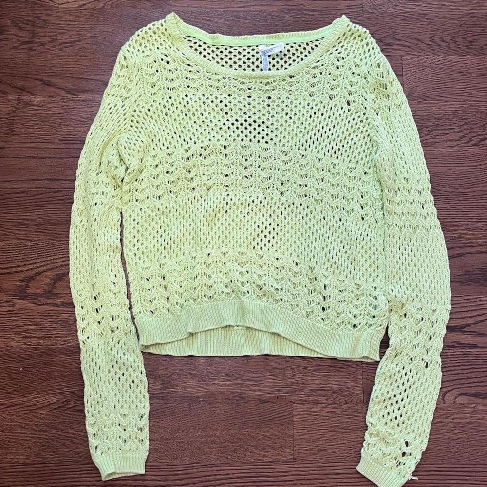 y2k aeropostale lime green knit sweater large‎
